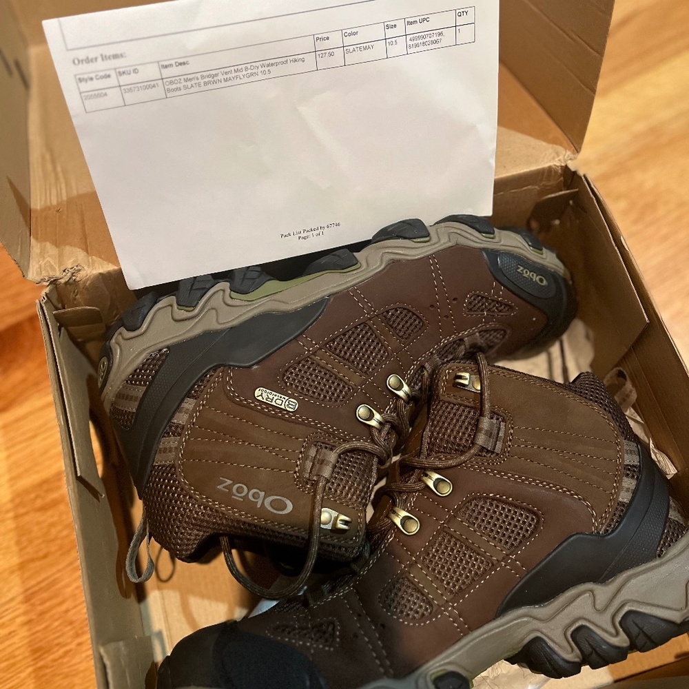 New Oboz Bridger Mid Waterproof Boots M 10.5